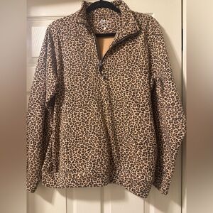 Charles River Apparel Leopard Quarter Zip